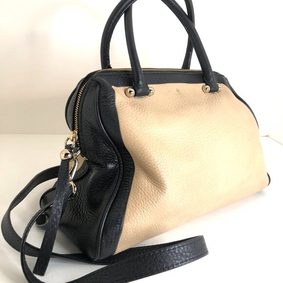 Kate Spade Charles Street Brantley Satchel Bag Black and Tan Leather Authentic - Picture 8 of 16
